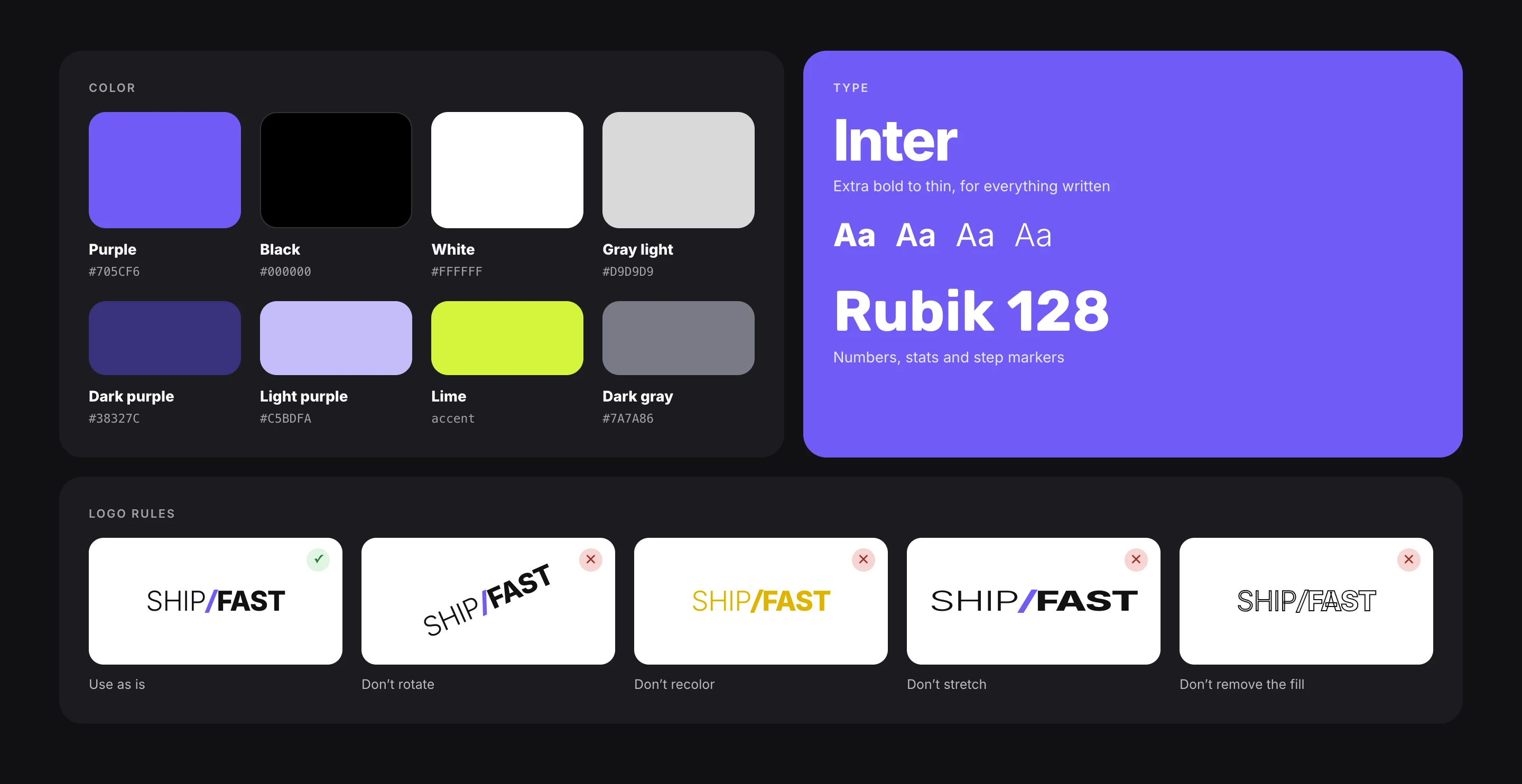 Colors, typography and logo rules
