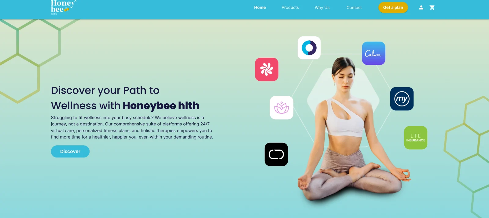 Honeybee Health landing page hero