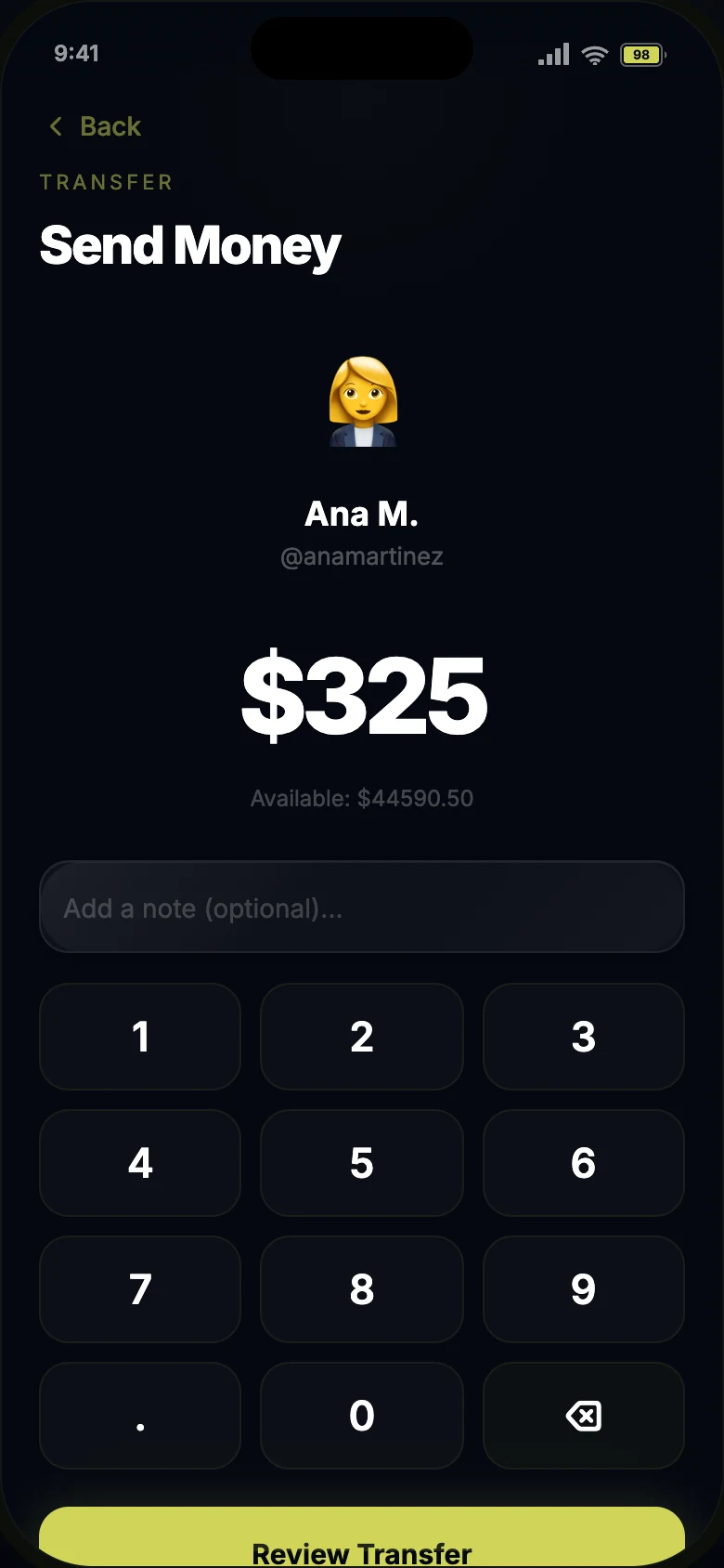 Enter the amount